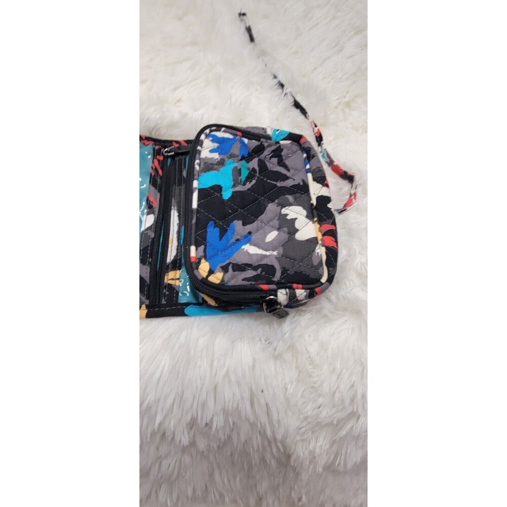 Vera Bradley Splash Floral Tie Fabric Closure Make Up Case Travel Clear Zip - Picture 4 of 8
